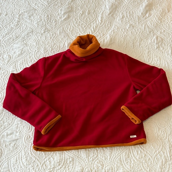 Fjallraven Tops - Fjall red orange reversible double fleece. Medium